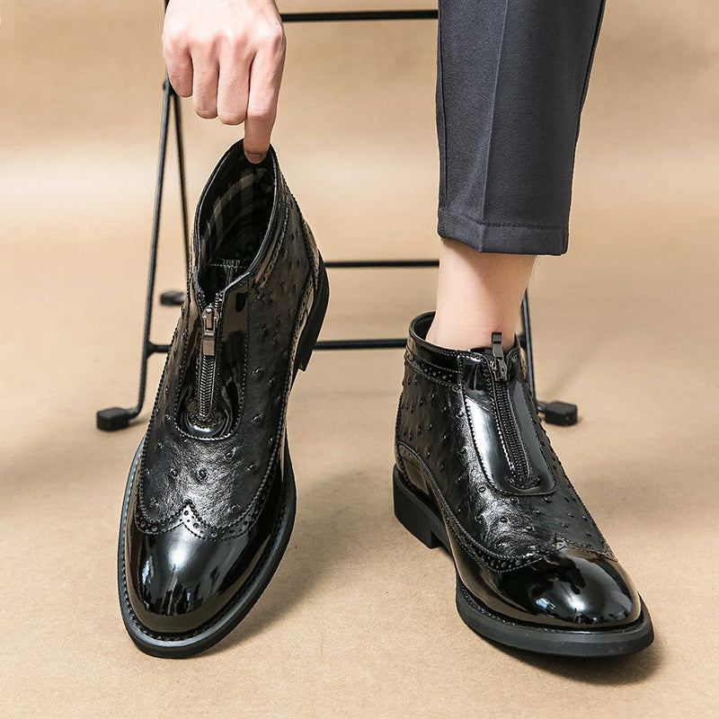 Noir Ostrich Slip-On